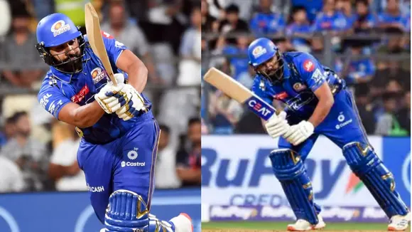 Rohit Sharma hits one six and two fours to Khalil Ahmad in one over MI vs CSK IPL 2025 