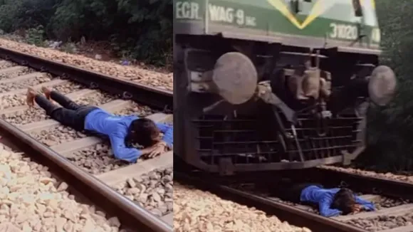 VIRAL BOY SLEEPING ON TRACK