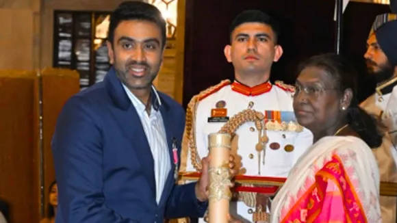 R Ashwin Receives Padma Shri award from president Droupadi Murmu amid IPL 2025 