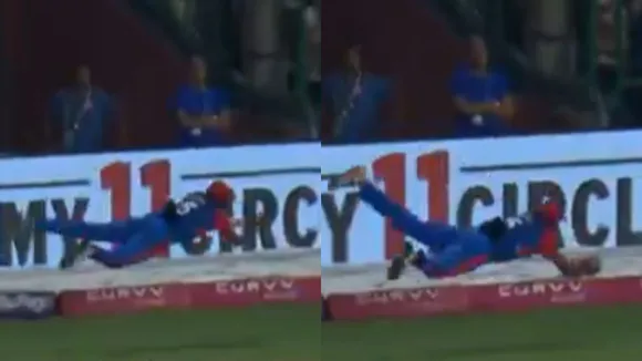 Dushmantha Chameera catch video DC vs KKR IPL 2025 