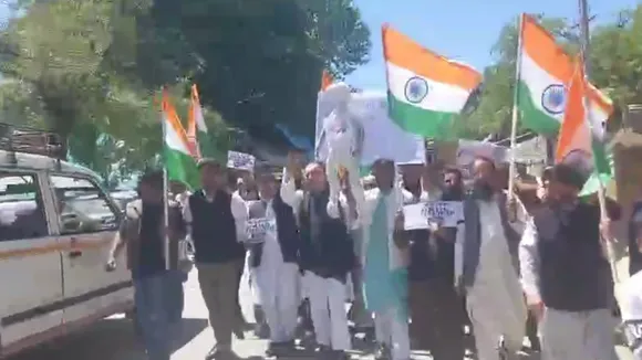 Protest against Pakistan and terrorism first time in Trehgam Village of Kupwara