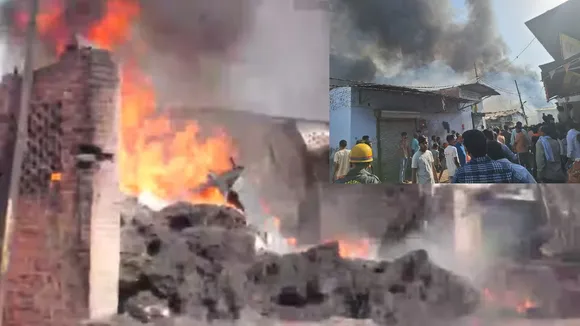 Kanpur collector ganj galla mandi fire broke out
