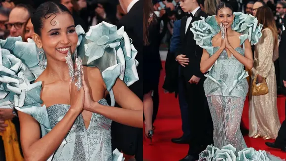 Cannes 2025 Nancy Tyagi beat big designers in Cannes she wore very beautiful gown,,,,,,,,,,,,,,,