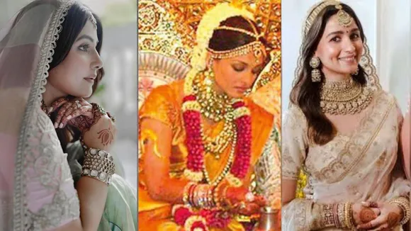 hina khan to alia bhatt Aishwarya rai These actresses set trend by wearing sarees in their wedding......