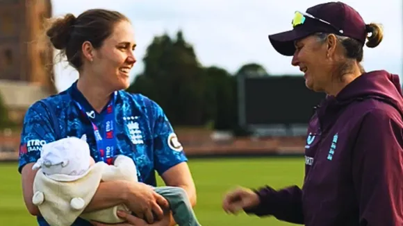 England captain Nat Sciver-Brunt gave interview carrying her 2 month old baby drew attention 