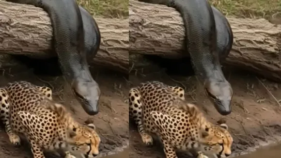 viral video snake tiger