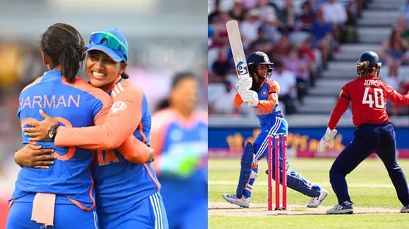 India Womens team won second consecutive t20 match against england amanjot kaur jemimah shine