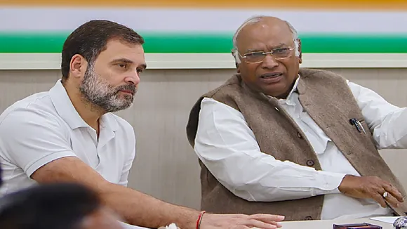 Mallikarjun Kharge and Rahul Gandhi