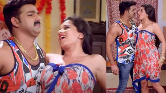 Pawan Singh and Monalisa were seen romancing openly on Bhojpuri song Diya Gul Kara video viral