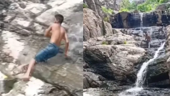 viral video waterfalll accident