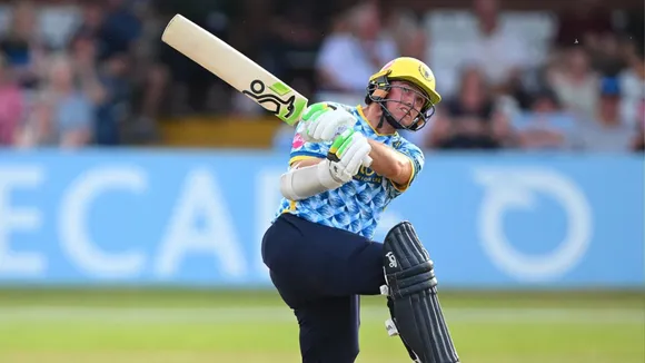 Kiwi batter Tom Latham hits a ton in just 49 balls against derbyshire in the t20 blast