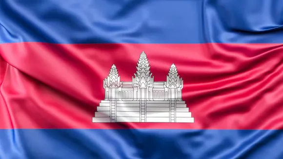 Cambodia national Flag have hindu temple