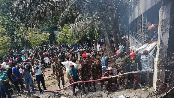Air Force jet crashes into college