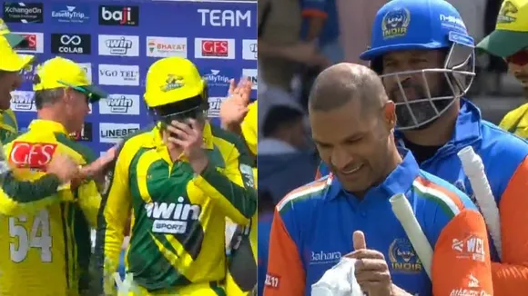 australia champion beat India champion by 4 wickets Shikhar Dhawans 91 run innings went waste