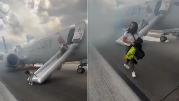 American Airlines Flight accident fire in landing gear news in hindi