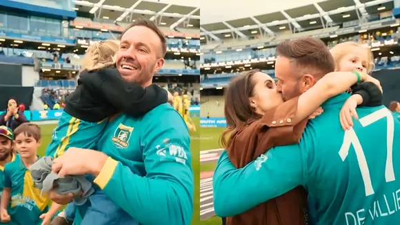 A heartwarming video of Ab de villiers celebrating with his wife and kids went viral
