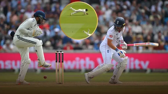 Sai sudarshan drop catch of ollie pope during IND vs ENG oval test