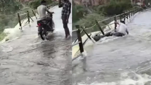 viral bike flood video