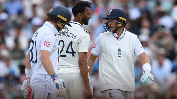 why joe root angry on prasidh krishna during ind vs eng oval test video viral