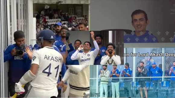 akashdeep score 66 runs in oval test dressing room reaction viral on his fabulous innings