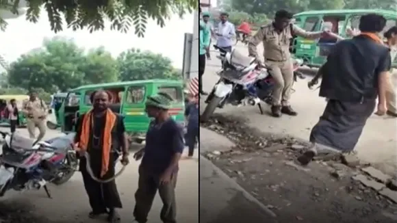 snake charmer threw snake
