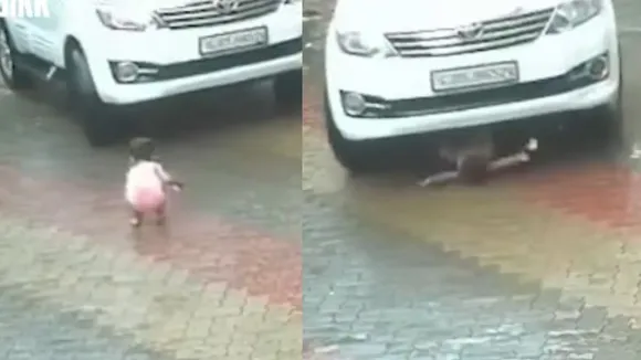 viral video of kids under car