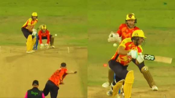 Liam Patterson white bowled ball of the hundred to dismiss david willey