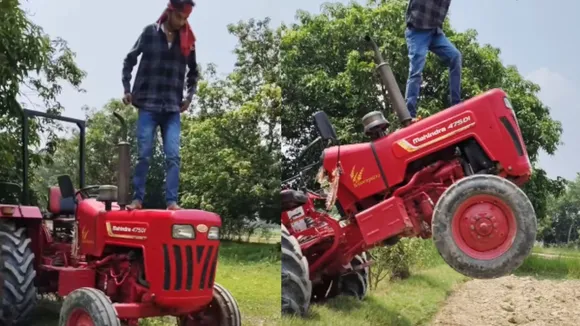 viral tractor stunt
