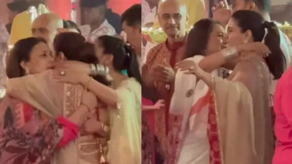 Kajol and Rani Mukerji getting emotional during Durga Puja remembering their uncle deb mukerji video