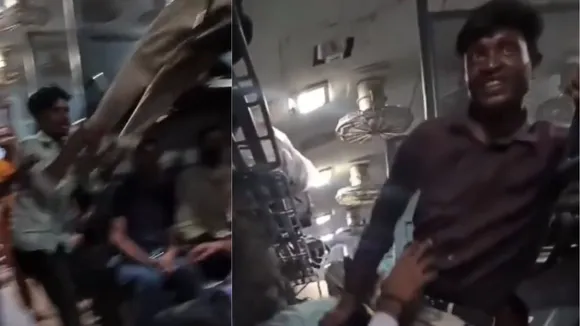 viral train video fight