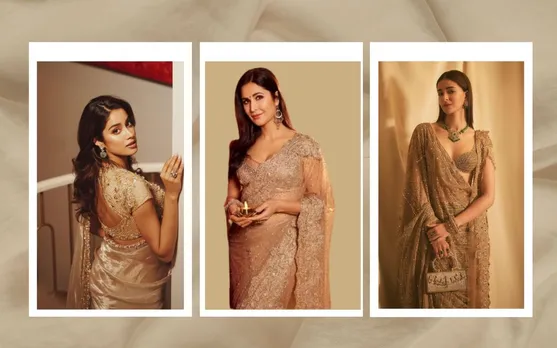 Golden Saree For Womens