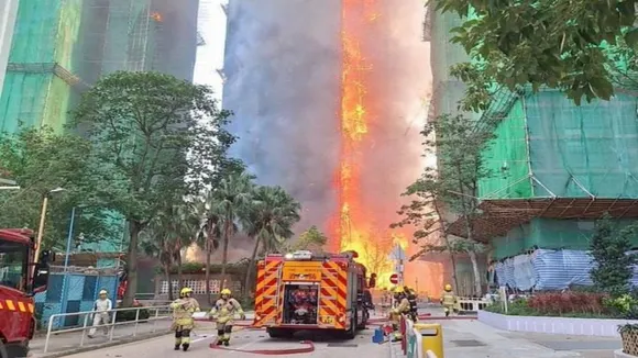 Hong kong fire in buildings