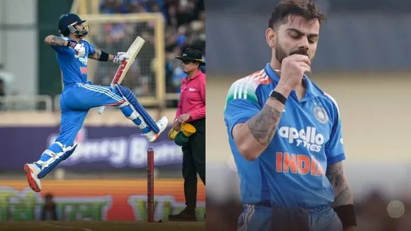 Virat Kohli century celebration goes viral on social media kissed engagement ring