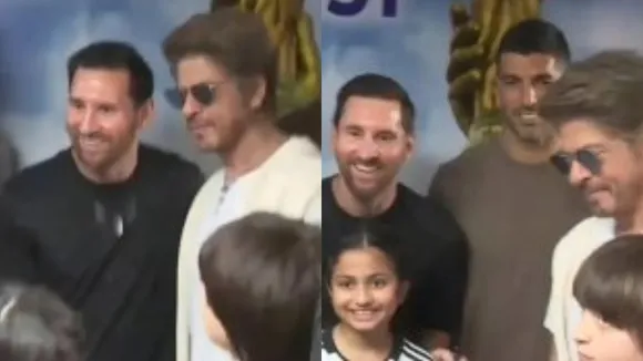 Shah Rukh Khan with son Abram Khan reach Kolkata to meet Lionel Messi