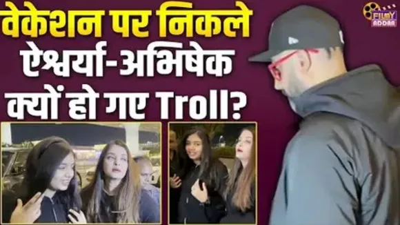Ashiwarya Rai Abhishek Bachchan leave for Christmas Vacation black look get troll