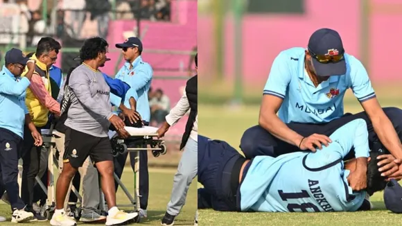 Mumbai cricket angkrish-raghuvanshi injured during Mumbai vs Uttarakhand match in Vijay hazare trophy 2025