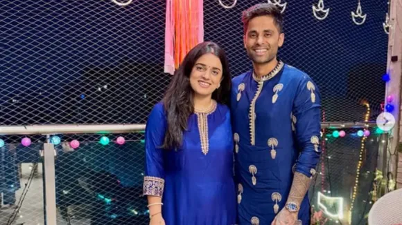 Suryakumar Yadav with his wife Devisha Shetty