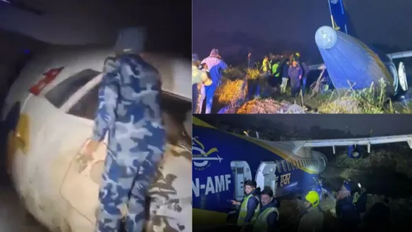 Buddha Air plane skids