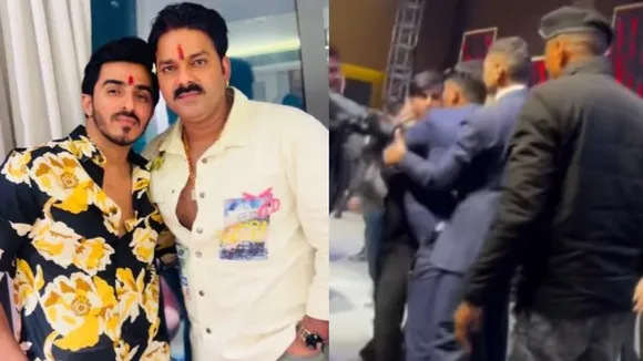 Pawan Singh Friend Vishal singh pushed by bodygaurds in fight on Power Star Birthday