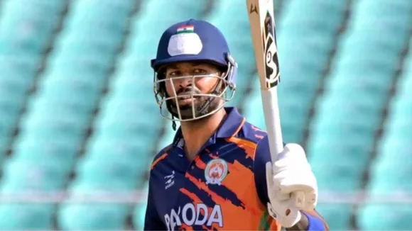 hardik pandya score 75 runs in 31 balls against chandigadh in vijay hazare trophy