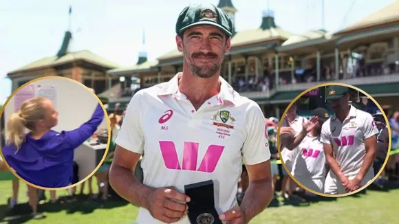 mitchell starc won player of the series award wife allysa hely reaction goes viral