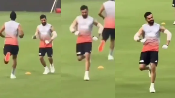 virat kohli is mimicking arshdeep singh running style video goes viral on social media