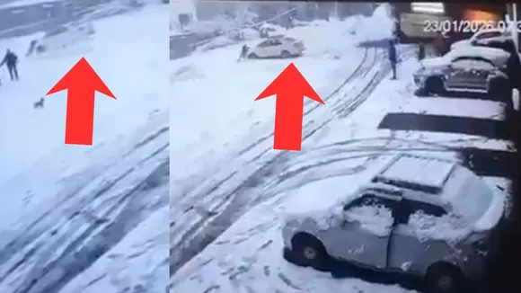 viral manali car slipping video