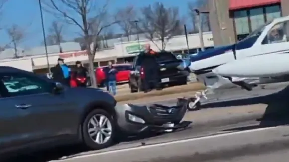 US Plane landing on road