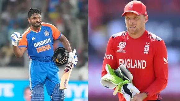 Sanju Samson vs Jos Buttler, T20 wicketkeeper rivalry, cricket semi-final clash, Sanju Samson unbeaten 97, Jos Buttler powerplay king, India vs England T20 battle