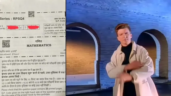 Social Media Users Claim 12th CBSE Maths Question Paper Scan Rickroll Youtube Video