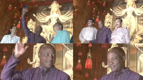 Durga Puja is a wonderful festival says Brian Lara after reaching in Kolkata West Bengal watch video