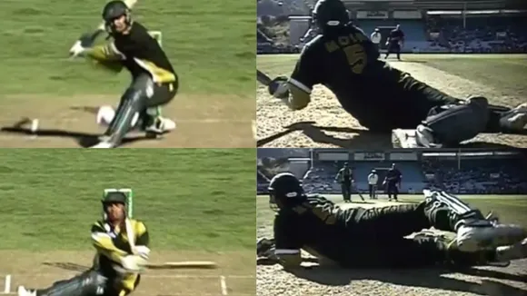 batsman hit six and he himself fell asleep on the wicket watch video 