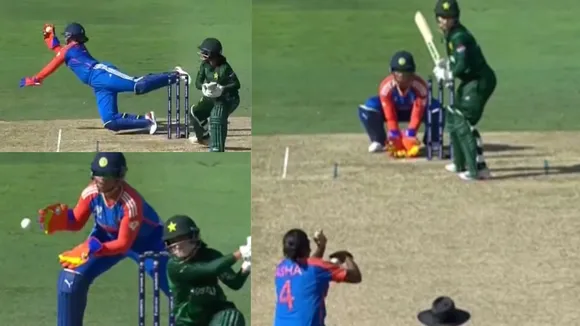 India wicket keeper richa ghosh takes unbelievable catch of Fatima Sana during IND W vs PAK W watch video