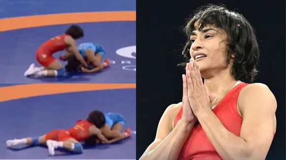 Vinesh Phogat reaches into wrestling final Paris olympics 2024 her emotional video goes viral 